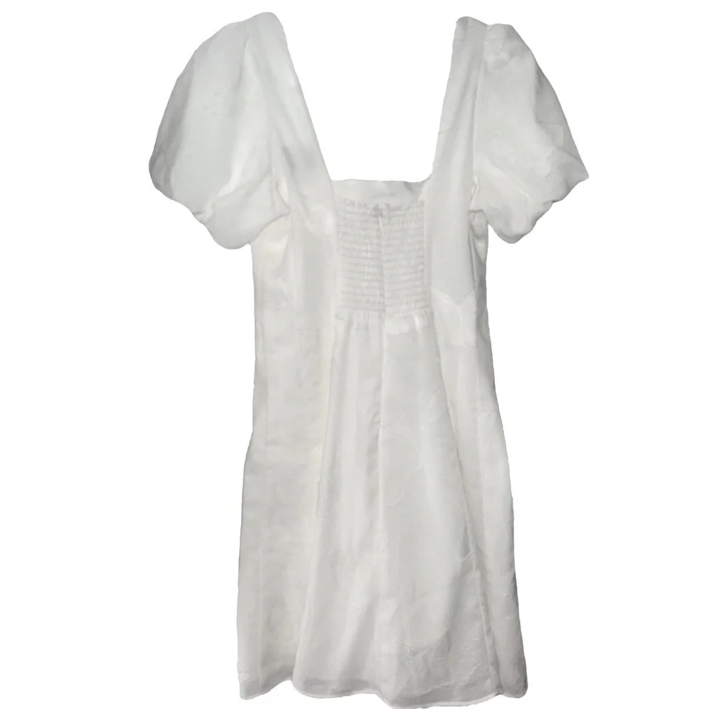 NWOT Show Me Your Mumu Mia Dress in white with butterfly stitch size Small